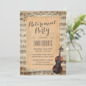 ヴィンテージヴァイオリン音楽ノートミュージカル退職 招待状 (スタンド正面)