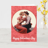 ヴィンテージヴァレンティヌデイレズビアンカップル カード (黄色い花)