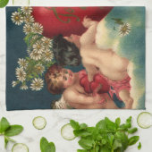 ヴィンテージヴァレンティビクトリアンンデイチェルブス天国 キッチンタオル (折り畳み)