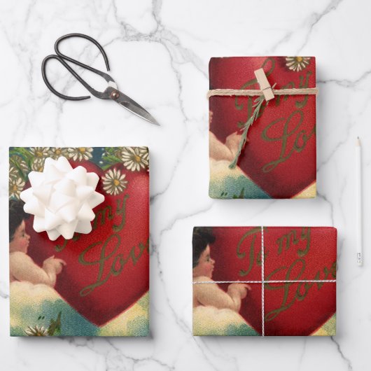 ヴィンテージヴァレンティビクトリアンンデイチェルブス天国 ラッピングペーパーシート (正面)