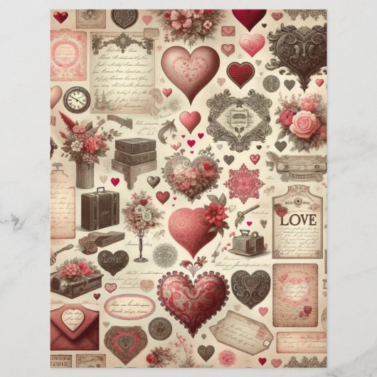 ヴィンテージヴァレンティンエフエマラスクラップブック紙 (正面)