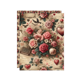 ヴィンテージヴァレンティンエフエマラスクラップブック紙