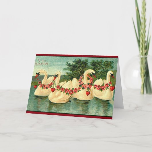 ヴィンテージヴァレンティンスワンスとハート シーズンカード (正面)