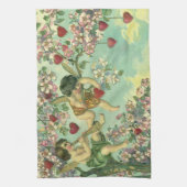 ヴィンテージヴァレンティンデイクピビクトリアンッドハートツリー キッチンタオル (縦)