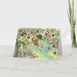 ヴィンテージヴァレンティンデイクピビクトリアンッドハートツリー シーズンカード