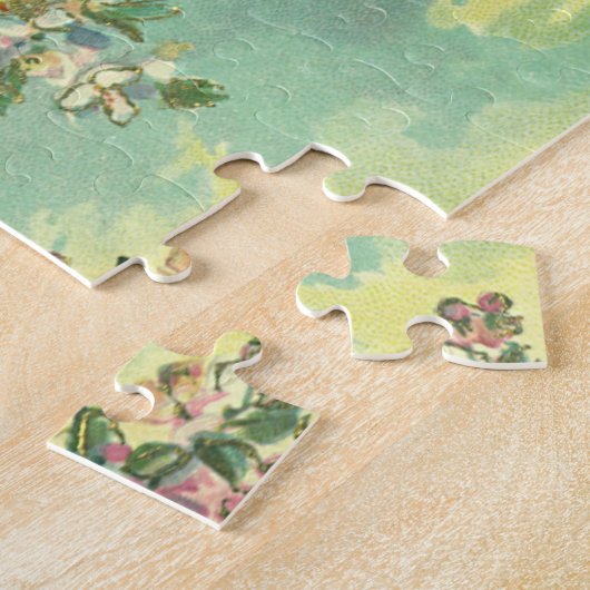 ヴィンテージヴァレンティンデイクピビクトリアンッドハートツリー ジグソーパズル (側面)