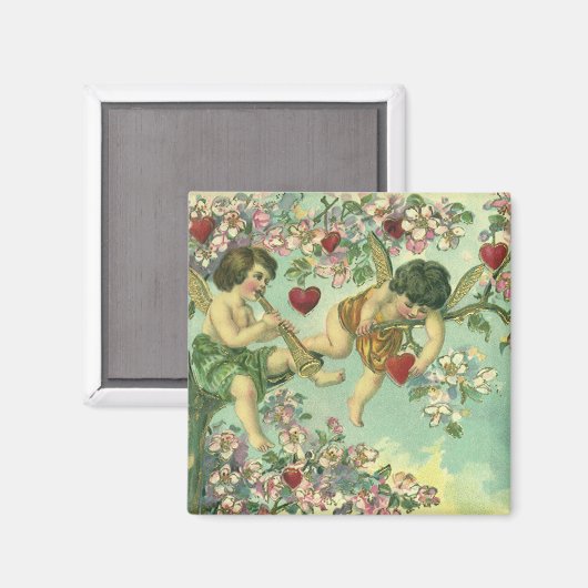 ヴィンテージヴァレンティンデイクピビクトリアンッドハートツリー マグネット (正面/裏面)