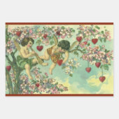 ヴィンテージヴァレンティンデイクピビクトリアンッドハートツリー ラッピングペーパーシート (正面2)