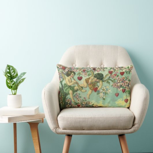 ヴィンテージヴァレンティンデイクピビクトリアンッドハートツリー ランバークッション (椅子)