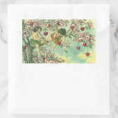 ヴィンテージヴァレンティンデイクピビクトリアンッドハートツリー 長方形シール (バッグ)