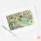 ヴィンテージヴァレンティンデイクピビクトリアンッドハートツリー 長方形シール (封筒)