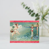 ヴィンテージヴァレンティーンズデイビクトリアンエンジェルケルブ ポストカード (スタンド正面)