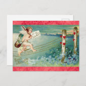 ヴィンテージヴァレンティーンズデイビクトリアンエンジェルケルブ ポストカード (正面/裏面)