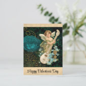 ヴィンテージヴァレンティーンズデイビクトリアンエンジェルフローラ ポストカード (スタンド正面)