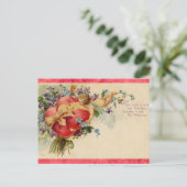 ヴィンテージヴァレンティーンズデイビクトリアンケルブハート ポストカード (スタンド正面)