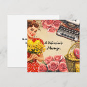 ヴィンテージヴァレンティーンズデイレトロフラットホリデーカード シーズンカード (正面/裏面)