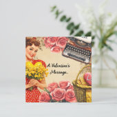 ヴィンテージヴァレンティーンズデイレトロフラットホリデーカード シーズンカード (スタンド正面)