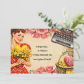 ヴィンテージヴァレンティーンズデイレトロフラットホリデーカード シーズンカード (スタンド正面)