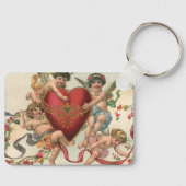 ヴィンテージヴァレンティーンビクトリアン、エンジェルズチェルブスハート キーホルダー (正面)