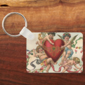 ヴィンテージヴァレンティーンビクトリアン、エンジェルズチェルブスハート キーホルダー (裏面)