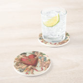 ヴィンテージヴァレンティーンビクトリアン、エンジェルズチェルブスハート コースター (側面)