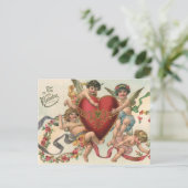 ヴィンテージヴァレンティーンビクトリアン、エンジェルズチェルブスハート シーズンポストカード (スタンド正面)