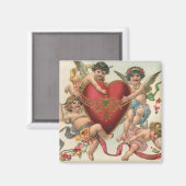 ヴィンテージヴァレンティーンビクトリアン、エンジェルズチェルブスハート マグネット (正面/裏面)