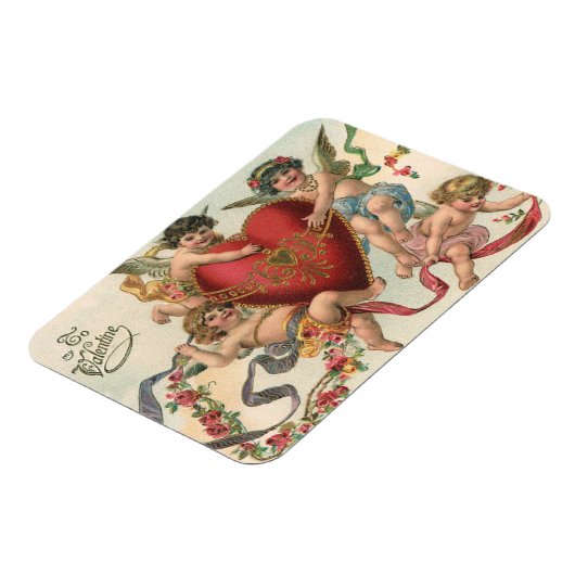 ヴィンテージヴァレンティーンビクトリアン、エンジェルズチェルブスハート マグネット (左側)