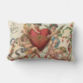 ヴィンテージヴァレンティーンビクトリアン、エンジェルズチェルブスハート ランバークッション (正面)