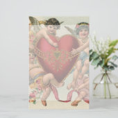 ヴィンテージヴァレンティーンビクトリアン、エンジェルズチェルブスハート 便箋 (スタンド正面)