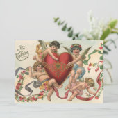 ヴィンテージヴァレンティーンビクトリアン、エンジェルズチェルブスハート 招待状 (スタンド正面)