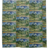 ヴィンテージヴァンゴッホわらぶきコテージアットコーデビル シャワーカーテン (正面)