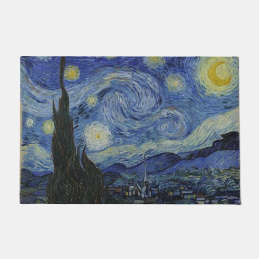 ヴィンテージヴァンゴッホ星空の夜 ドアマット (正面)