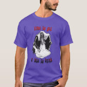 ヴィンテージヴァンパイアスケルトンアートおもしろいハロウィーン Tシャツ (正面)