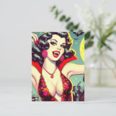 ヴィンテージヴァンパイアホラーガール ポストカード (スタンド正面)