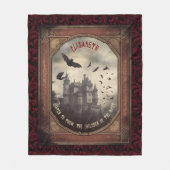 ヴィンテージヴァンパイアルゴシックロマンキスをするドラキュラ フリースブランケット (正面)