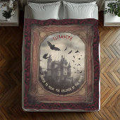 ヴィンテージヴァンパイアルゴシックロマンキスをするドラキュラ フリースブランケット