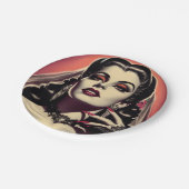 ヴィンテージヴァンパイア女性 ペーパープレート (アングル)