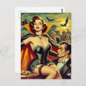 ヴィンテージヴァンパイア女性 ポストカード (正面/裏面)