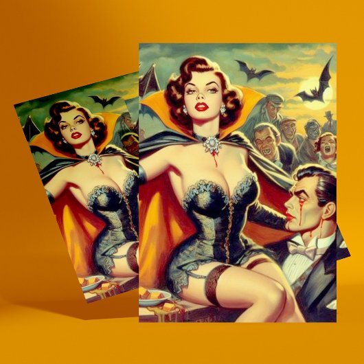 ヴィンテージヴァンパイア女性 ポストカード