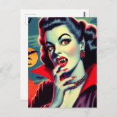 ヴィンテージヴァンパイア女性 ポストカード (正面/裏面)