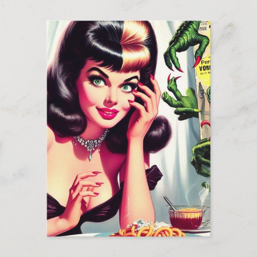 ヴィンテージヴァンパイア女性 ポストカード (正面)