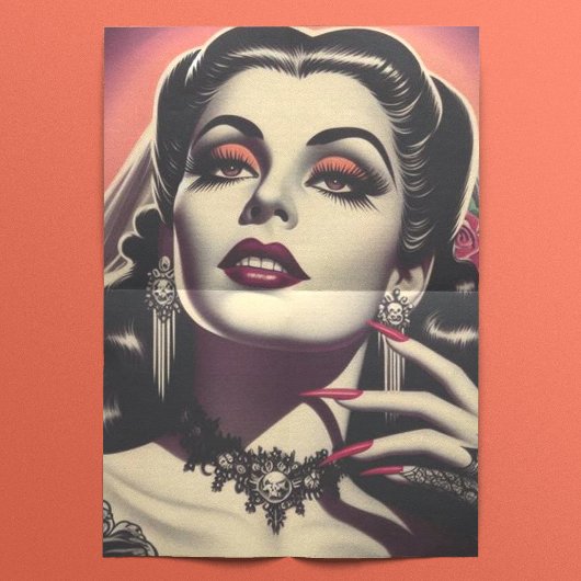 ヴィンテージヴァンパイア女性 薄葉紙