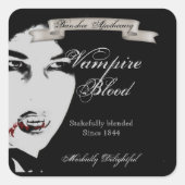 ヴィンテージヴァンパイア血ハロウィーンボトルシール スクエアシール (正面)