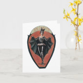 ヴィンテージヴァンパイア骨格女性ハロウィンカード カード (黄色い花)