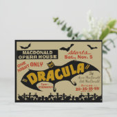 ヴィンテージヴァンパイマーキーカスタム文字ハロウィーン 招待状 (スタンド正面)