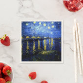 ヴィンテージヴァン素晴らしゴッホアート、Rhone上空の星空 スタンダードカクテルナプキン (インサイチュ)