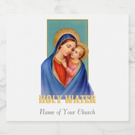ヴィンテージヴァージンマリアとイエスズスホーリーウォーター リキュールボトルラベル (シングルラベル)