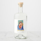 ヴィンテージヴァージンマリアとイエスズスホーリーウォーター リキュールボトルラベル (正面)