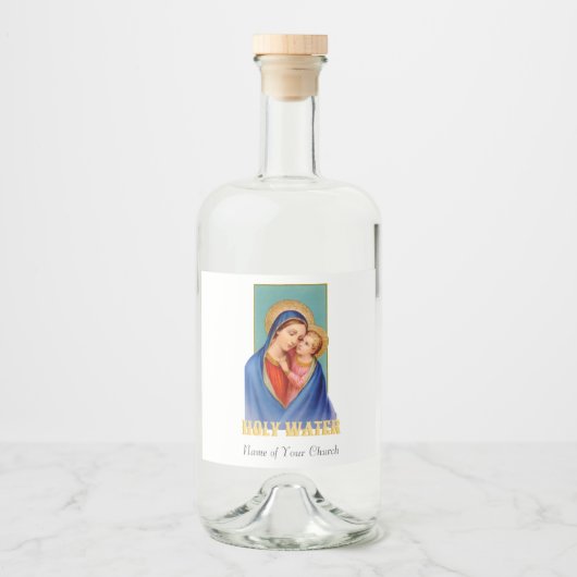 ヴィンテージヴァージンマリアとイエスズスホーリーウォーター リキュールボトルラベル (正面)